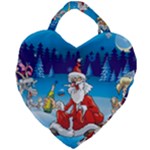 drunk Santa ugly xmas Giant Heart Shaped Tote