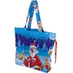 drunk Santa ugly xmas Drawstring Tote Bag