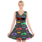 Christmas Zwarte Piet V-Neck Sleeveless Dress