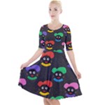 Christmas Zwarte Piet Quarter Sleeve A-Line Dress