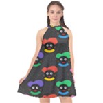 Christmas Zwarte Piet Halter Neckline Chiffon Dress 