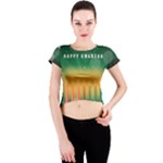 african women happy kwanzaa Crew Neck Crop Top