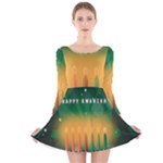 african women happy kwanzaa Long Sleeve Velvet Skater Dress