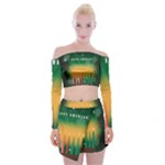 african women happy kwanzaa Off Shoulder Top with Mini Skirt Set