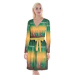 african women happy kwanzaa Long Sleeve Velvet Front Wrap Dress