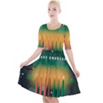 african women happy kwanzaa Quarter Sleeve A-Line Dress