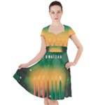 african women happy kwanzaa Cap Sleeve Midi Dress