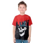 Red & Black Blood Dripping & Skulls Print Kids  Cotton Tee