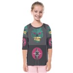 Halloween Zombie Hunter Kids  Quarter Sleeve Raglan Tee