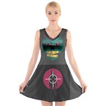 Halloween Zombie Hunter V-Neck Sleeveless Dress