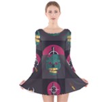 Halloween Zombie Hunter Long Sleeve Velvet Skater Dress