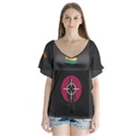 Halloween Zombie Hunter V-Neck Flutter Sleeve Top