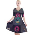 Halloween Zombie Hunter Quarter Sleeve A-Line Dress