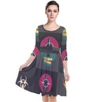 Halloween Zombie Hunter Quarter Sleeve Waist Band Dress