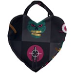 Halloween Zombie Hunter Giant Heart Shaped Tote