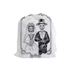 Day Of The Dead Wedding Drawstring Pouch (Large)