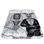 Day Of The Dead Wedding Fitted Sheet (California King Size)