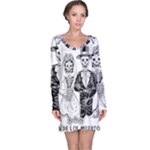 Day Of The Dead Wedding Long Sleeve Nightdress