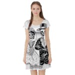 Day Of The Dead Wedding Short Sleeve Skater Dress