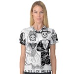 Day Of The Dead Wedding V-Neck Sport Mesh Tee