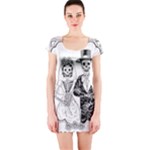 Day Of The Dead Wedding Short Sleeve Bodycon Dress