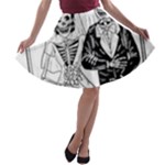 Day Of The Dead Wedding A-line Skater Skirt