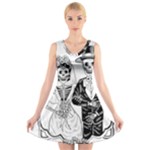 Day Of The Dead Wedding V-Neck Sleeveless Dress