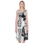 Day Of The Dead Wedding Midi Sleeveless Dress