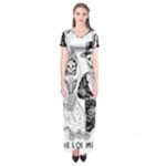 Day Of The Dead Wedding Short Sleeve Maxi Dress