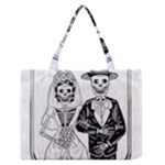 Day Of The Dead Wedding Zipper Medium Tote Bag