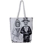 Day Of The Dead Wedding Full Print Rope Handle Tote (Small)