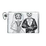 Day Of The Dead Wedding Canvas Cosmetic Bag (Medium)