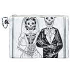 Day Of The Dead Wedding Canvas Cosmetic Bag (XL)