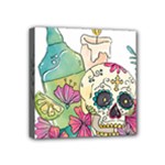 Tequila Sugar Skull Mini Canvas 4  x 4  (Stretched)