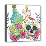 Tequila Sugar Skull Mini Canvas 8  x 8  (Stretched)