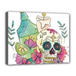 Tequila Sugar Skull Canvas 14  x 11  (Stretched)