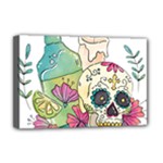 Tequila Sugar Skull Deluxe Canvas 18  x 12  (Stretched)