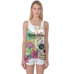 Tequila Sugar Skull One Piece Boyleg Swimsuit