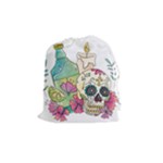 Tequila Sugar Skull Drawstring Pouch (Medium)