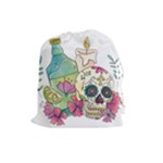 Tequila Sugar Skull Drawstring Pouch (Large)