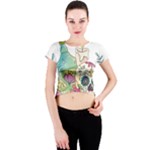 Tequila Sugar Skull Crew Neck Crop Top