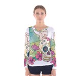 Tequila Sugar Skull Women s Long Sleeve Tee