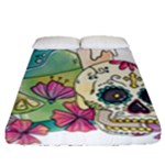 Tequila Sugar Skull Fitted Sheet (Queen Size)