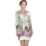 Tequila Sugar Skull Long Sleeve Nightdress