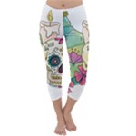 Tequila Sugar Skull Capri Winter Leggings 