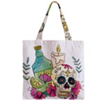 Tequila Sugar Skull Zipper Grocery Tote Bag