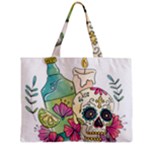 Tequila Sugar Skull Zipper Mini Tote Bag