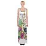 Tequila Sugar Skull Maxi Thigh Split Dress