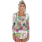 Tequila Sugar Skull Long Sleeve Hooded T-shirt