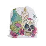 Tequila Sugar Skull Drawstring Pouch (XL)